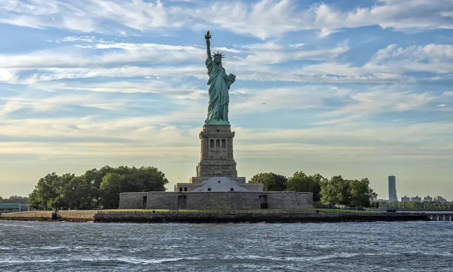 Vista de la Estatua de la Libertad desde el transbordador de Staten Island