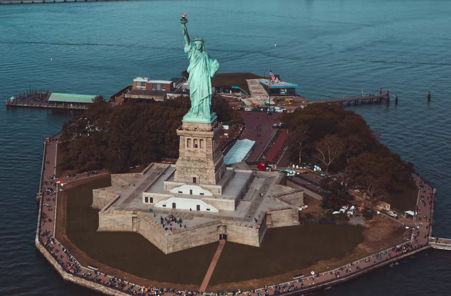 La Estatua de la Libertad a vista de pájaro