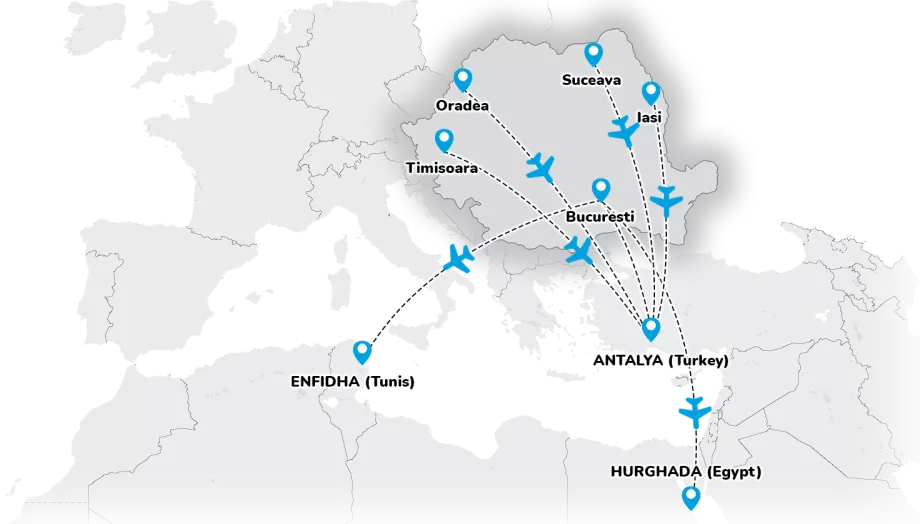 Fly lili - mapa de ruta desde Rumanía