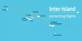 Mapa de las rutas en las Azores