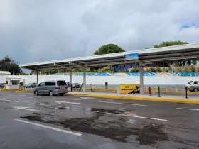 Taxi stand in front of the new terminal