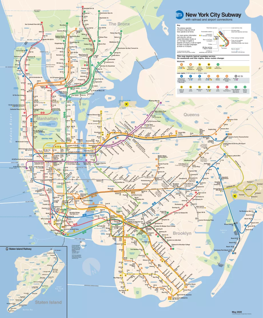 Mapa del metro de Nueva York