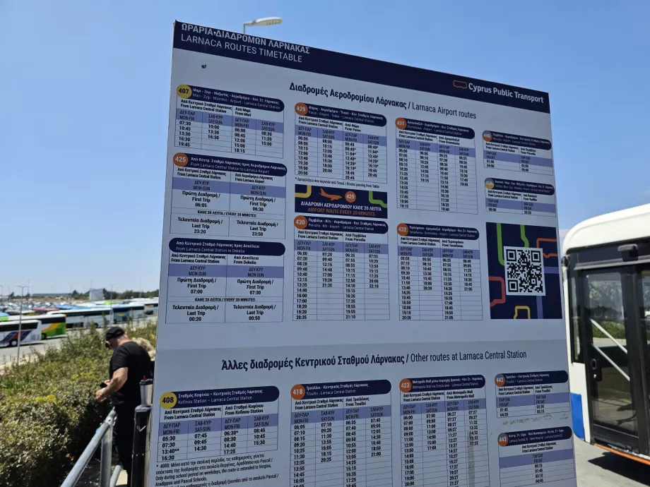 Timetable of public transport buses