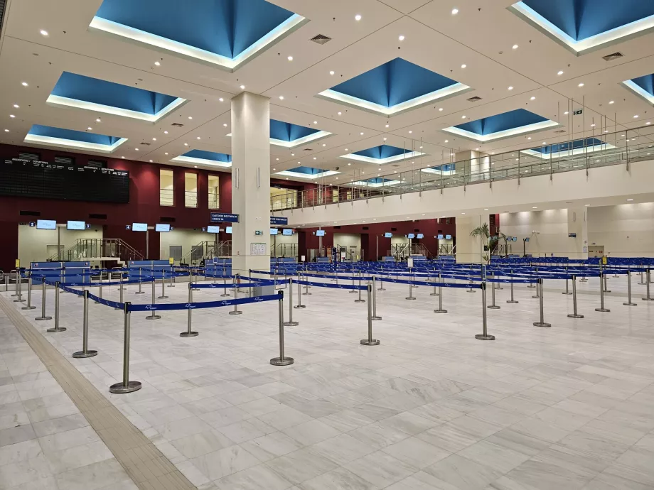 Departure hall and check-in counters, Chania Airport