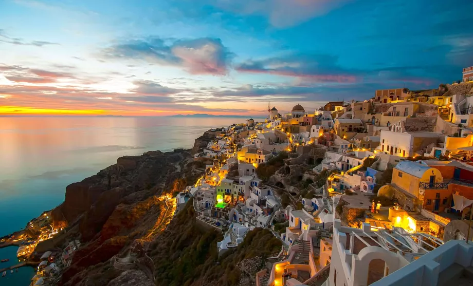 Puesta de sol en Santorini