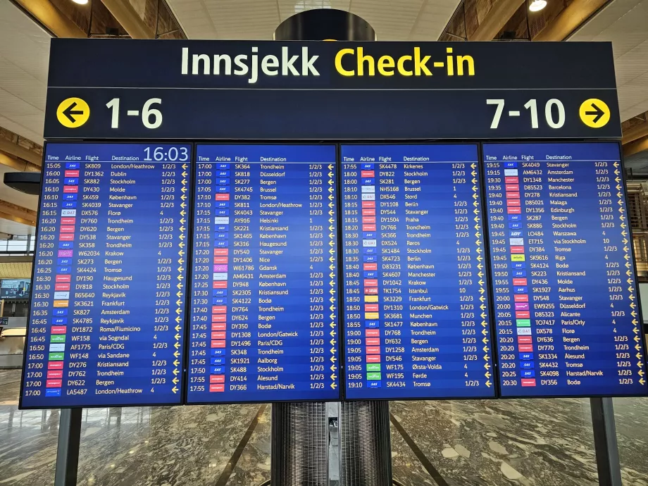 Embarque en el aeropuerto de Oslo