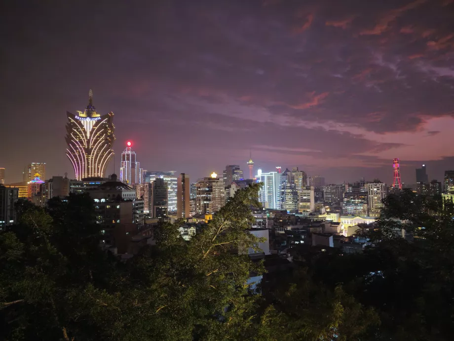 Vista nocturna de Macao