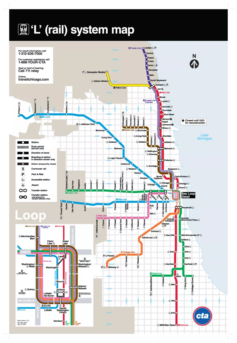 Mapa del metro de Chicago