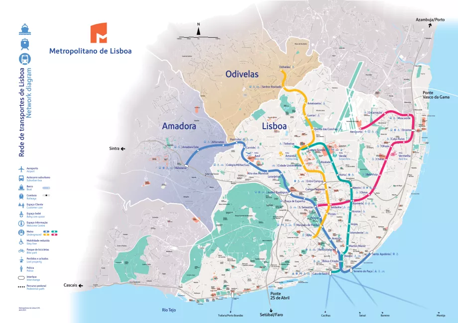 Mapa del metro de Lisboa