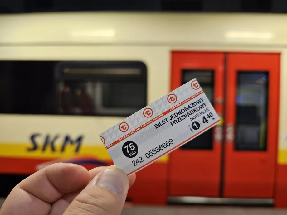 Billete para trenes, metro, tranvías y autobuses Skm (se marcará en el validador)