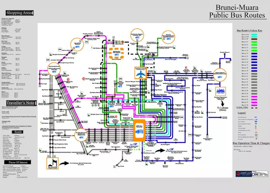 Mapa de las líneas de autobús