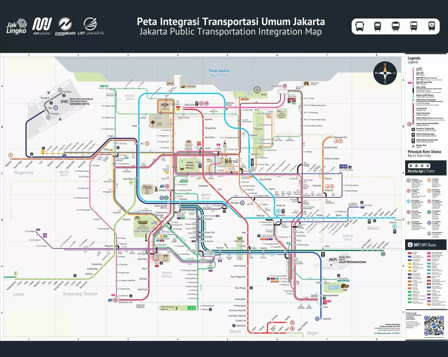 Mapa de autobuses, trenes y metro