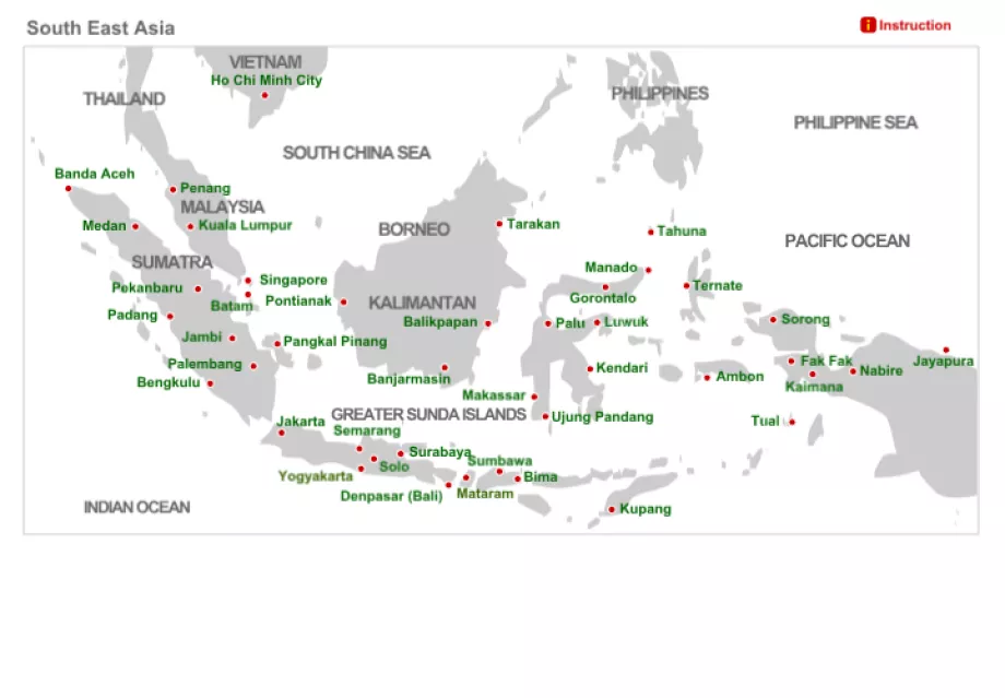 Mapa de ruta de Lion Air