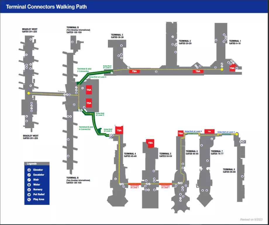 LAX - walking routes through the terminals