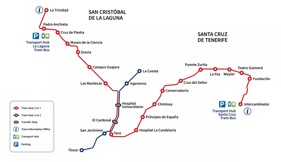 Mapa del tranvía