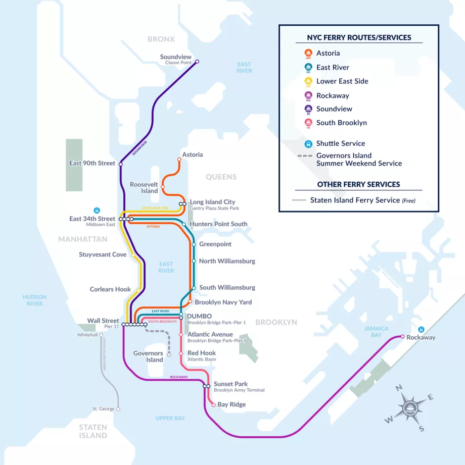 Mapa de conexiones en barco de Manhattan