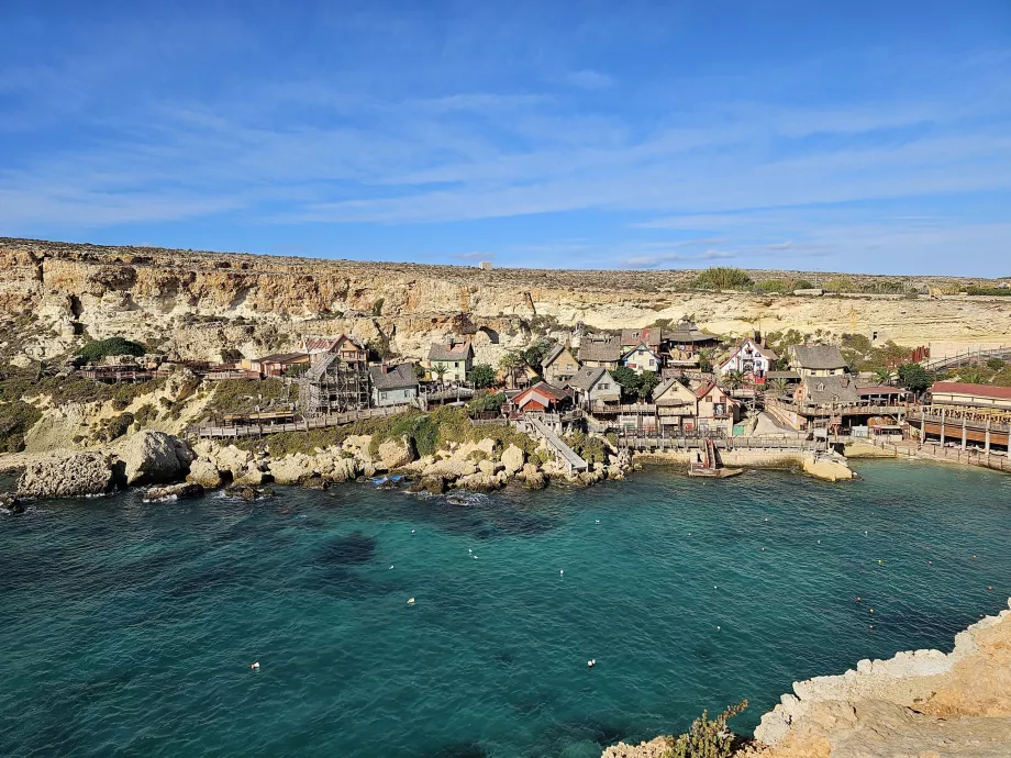 Vista del pueblo de Popeye el Marino