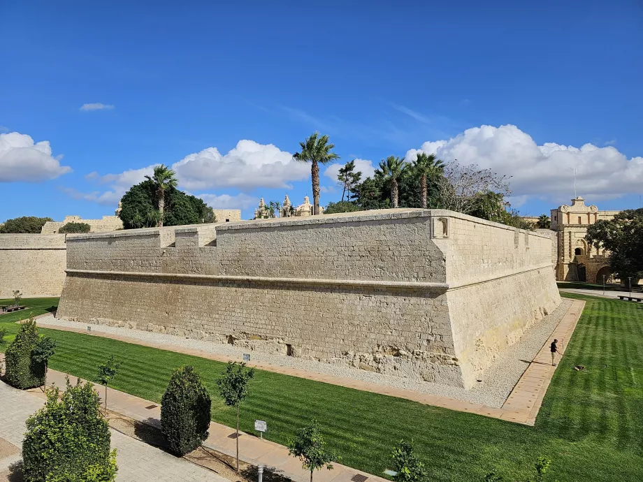 Las murallas de la parte interior de Mdina