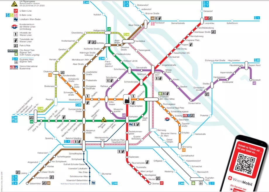 Mapa del metro de Viena