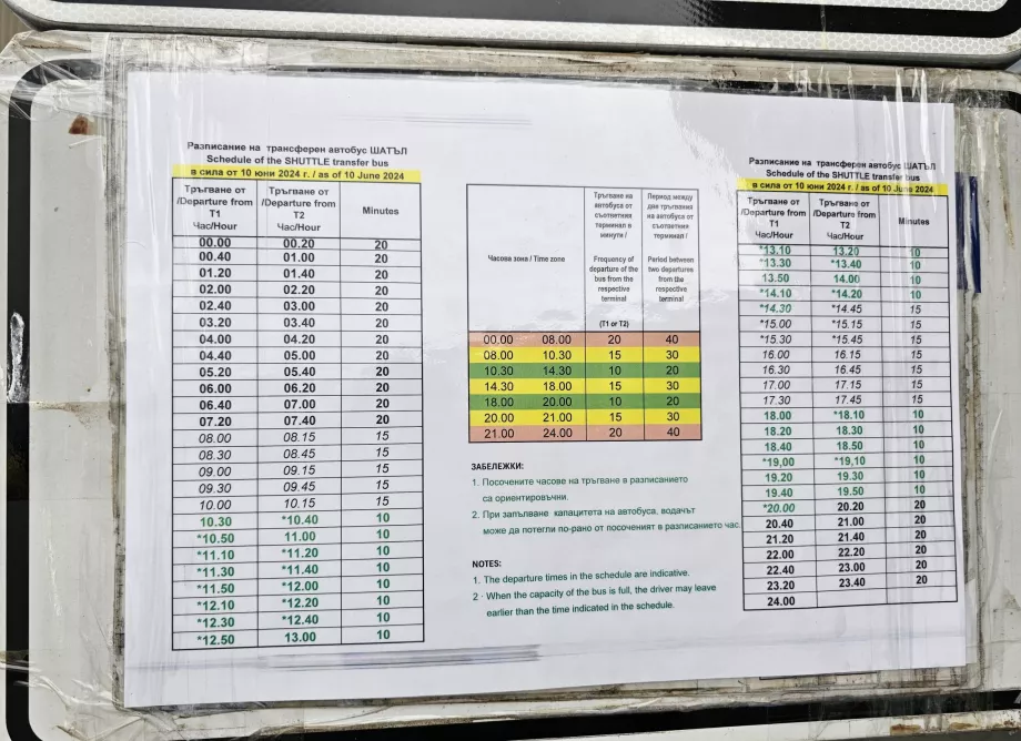 Horario de los autobuses lanzadera entre terminales