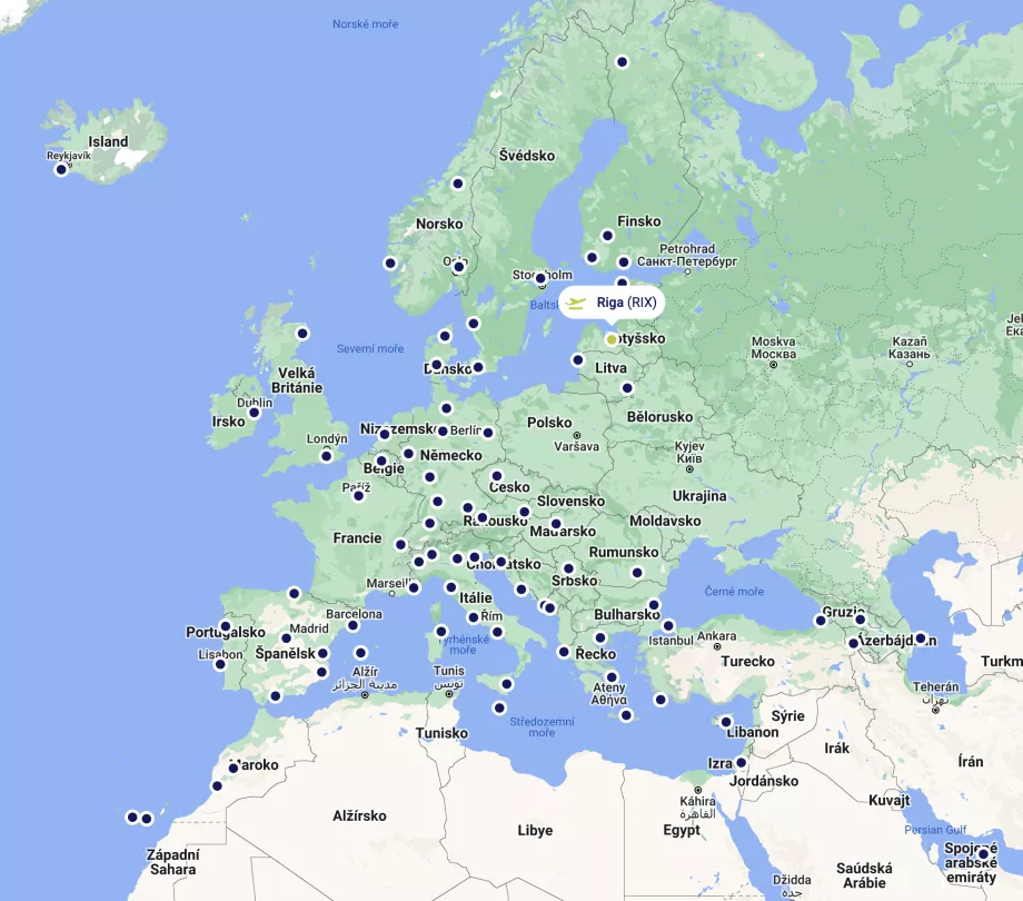 Mapa de ruta AirBaltic