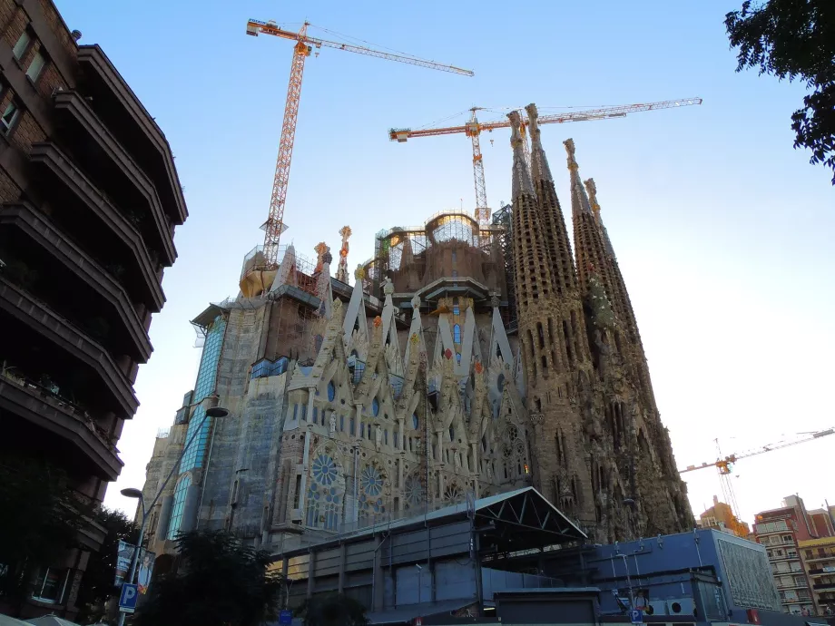 Construcción en curso de la Sagrada Familia