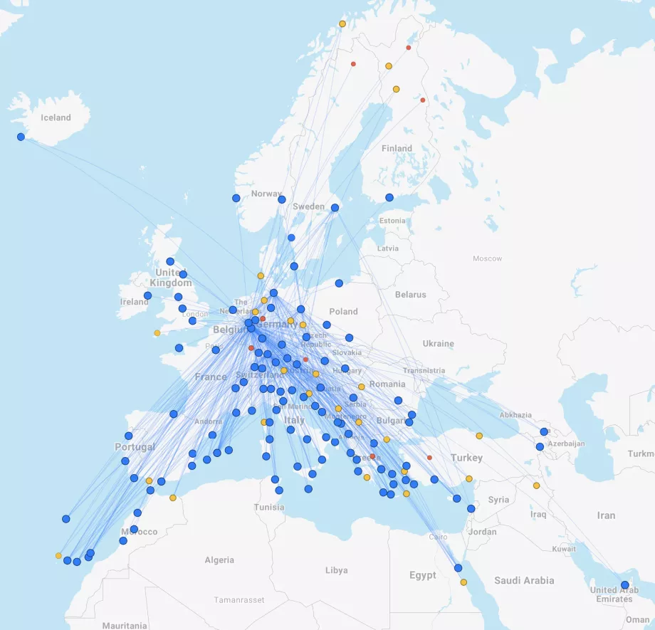 Mapa de ruta Eurowings