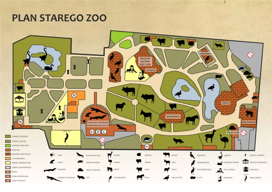 Mapa del antiguo zoo de Poznan