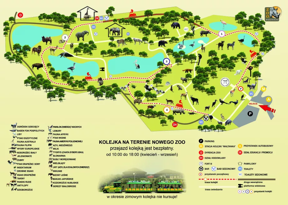 Mapa del nuevo zoo de Poznan